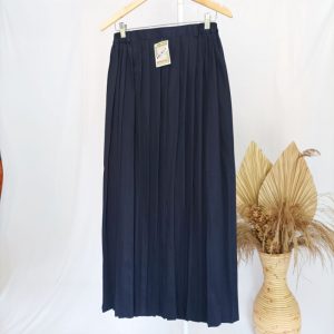 mexi biru lurus pelajar Rok sekolah smp biru Seragam sekolah bawahan panjang wiru lurus rempel full MTS cakcloth.com