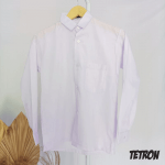 Baju Putih Panjang Tetron Srori Kemeja putih lengan PANJANG TK/SD kelas 1 2 3 4 5 6 /SMP 7 8 9 /SMA 10 11 12 Seragam sekolah polos cakcloth.com