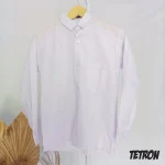Baju Putih Panjang Tetron Srori Kemeja putih lengan PANJANG TK/SD kelas 1 2 3 4 5 6 /SMP 7 8 9 /SMA 10 11 12 Seragam sekolah polos cakcloth.com