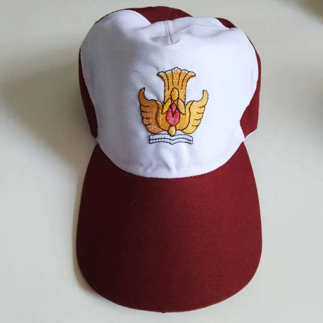 topi sd merah bordir Eceran Topi Sekolah Anak sd merah putih premium bordir halus - topi seragam sd putih merah cakcloth.com
