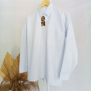 Baju putih polos SD SMP SMA lengan panjang seragam sekolah pelajar