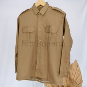 baju hizbul wathan Laki Seragam sekolah baju HW laki laki kemeja atasan hizbul wathan Lengan Panjang kantong 2 sd smp mts sma aliyah muhammadiyah cakcloth.com